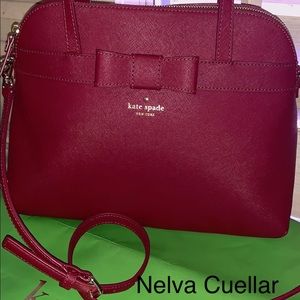 Kate Spade Burgundy handbag with shoulder strap